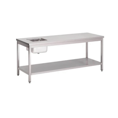 RVS Cheftafel met Spoelbak